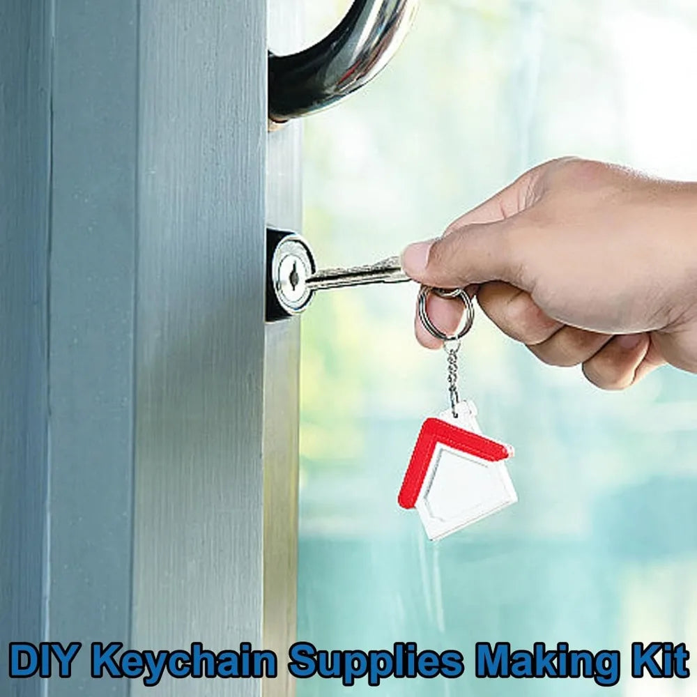 1 inch 25mm keychain making kit including 140 pieces of keychain rings with chains, 140 pieces of jump rings