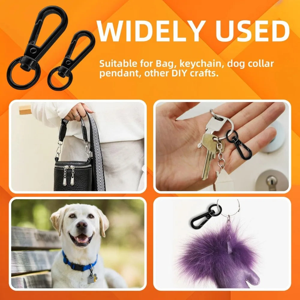 100 swivel clasps, lanyard buckles with key rings, swivel clasps, key chain hooks, 50 large and small swivel clasps