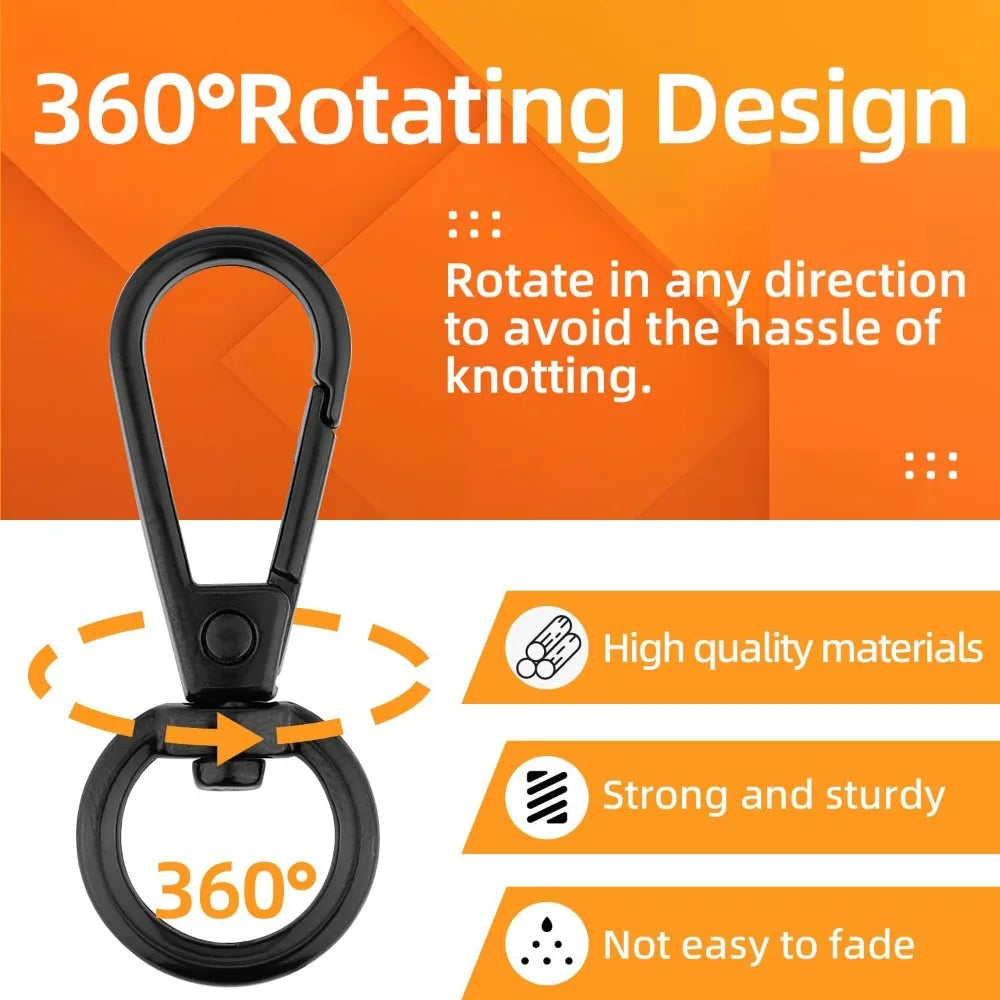 100 swivel clasps, lanyard buckles with key rings, swivel clasps, key chain hooks, 50 large and small swivel clasps