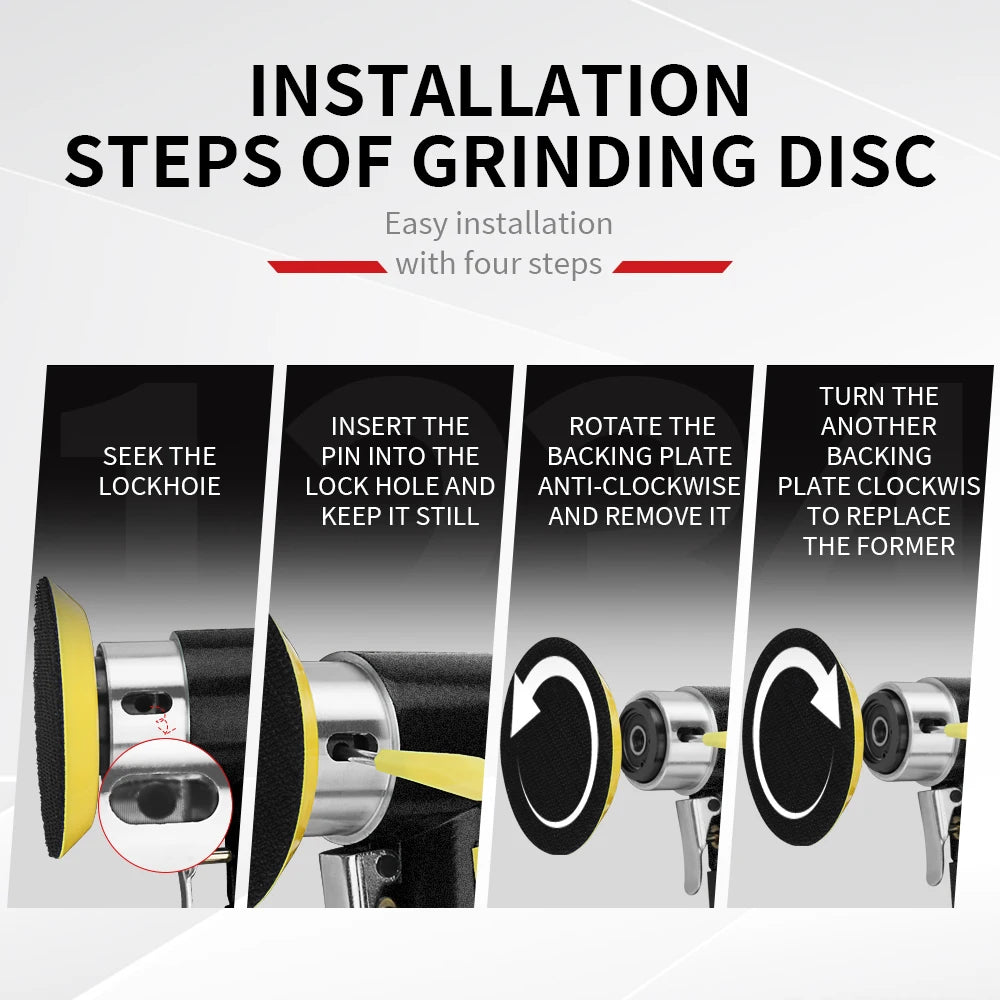 1/2/3 Inch Random Orbit Air Sander Mini Pneumatic Grinding Machine for Car Polishing High Speed Air Powered Sanding Polisher